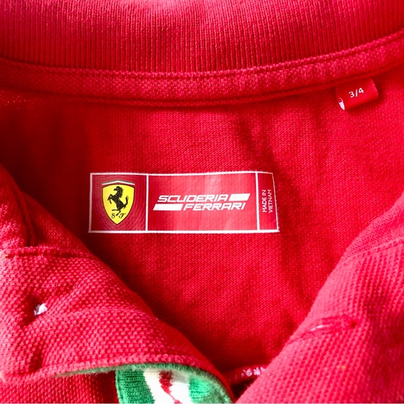 Scuderia Ferrari Youth Red Polo Shirt, size 3-4 - Picture 3 of 4